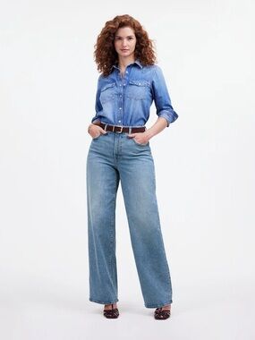 Madewell Light Blue High-Rise Wide-Leg Jeans